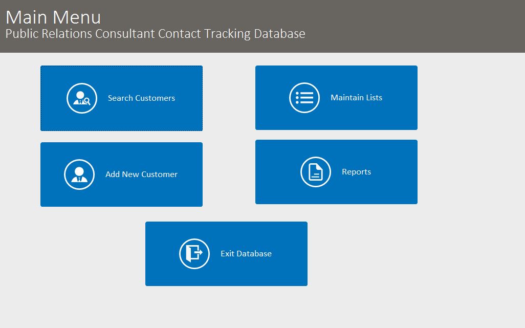 Public Relations Contact Tracking Database Template | Contact Database